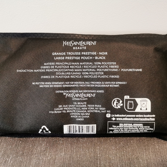 Yves Saint Laurent YSL Beaute Makeup Cosmetic Bag Toiletry Travel Pouch Black - Picture 10 of 11